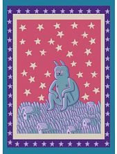 Открытка Валя Карнавалова «Заяц под звёздами», односторонняя, А6