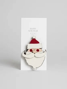 Бирка для подарка ВОЕ «Санта», на прищепке, 4 см