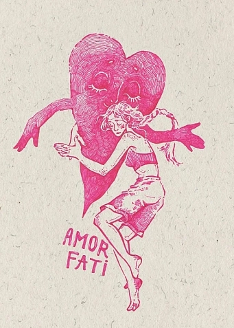 Открытка Зелёная лампочка «Amor fati», А6, фото 1.