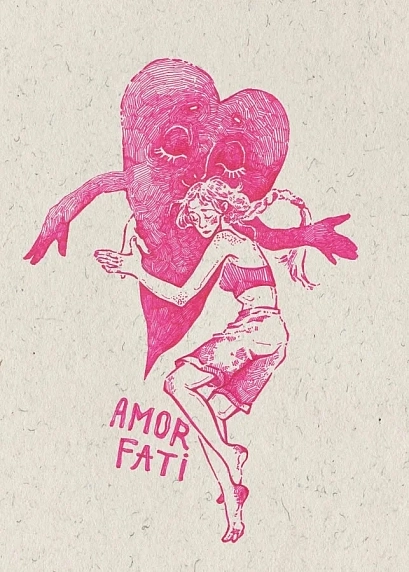 Открытка Зелёная лампочка «Amor fati», А6, фото 1.