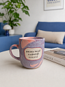 Кружка ручной работы Тата вытворяет/NF ceramics «Жизнь одна! Кайфуй! ААА!», фиолетовая, керамика, 450 мл, превью фото 4