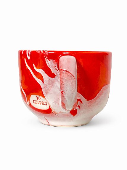 Кружка ручной работы NF ceramics «Королева b**at всего», красная, керамика, 600 мл, фото 2.
