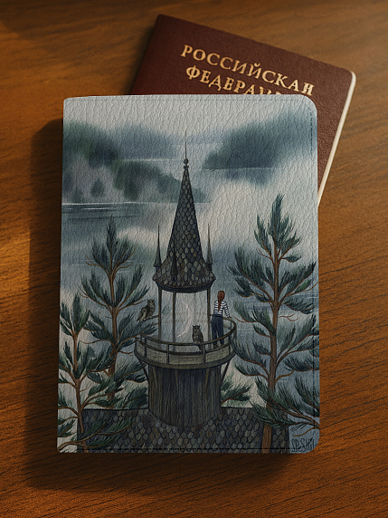 Обложка на паспорт «Башня на берегу озера», Спешилова Анна, фото 3.