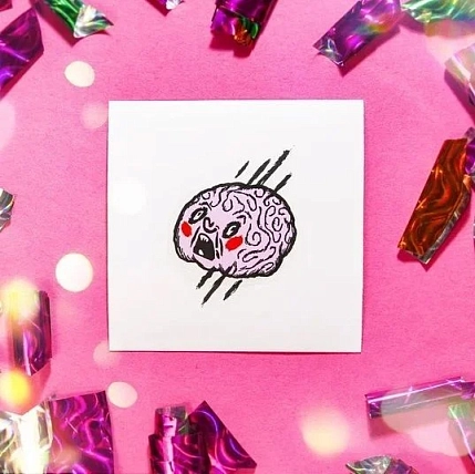 Виниловая наклейка ШКЯ «Мозг», белая, фото 2.