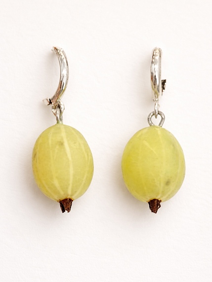 Серьги-конго «Крыжовник», полимерная глина, фото 1.