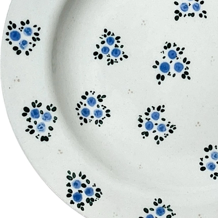 Тарелка ручной работы Slowday Ceramics с синими розочками, керамика, 19 см, фото 2.