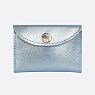 Cкладной кошелёк визитница ручной работы, Kokosina bags, натуральная кожа, голубой металлик, превью фото 1
