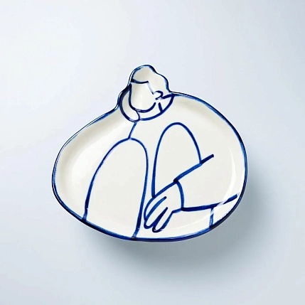 Фигурная тарелка ручной работы ЮЛЬНИКА (JULNIKA) «Приятель», полуфарфор, 21 см, фото 3.