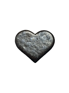 Брошь ручной работы КерамЕлКа Большое сердце, чёрная, керамика