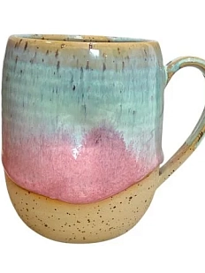 Кружка ручной работы «Розовое поле», розовая, керамика, 500 мл