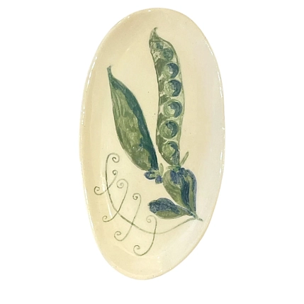 Овальное блюдце Августа «Горох», керамика, фото 4.