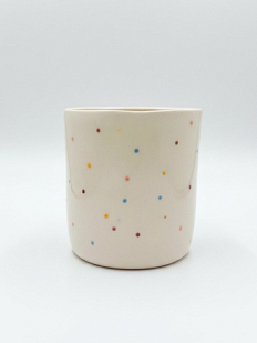 Стакан ручной работы с разноцветными точками, полуфарфор, 150 мл