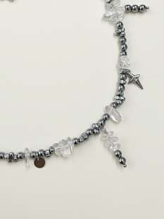 Чокер из гематита Migette с камнями и подвесками, 45 см