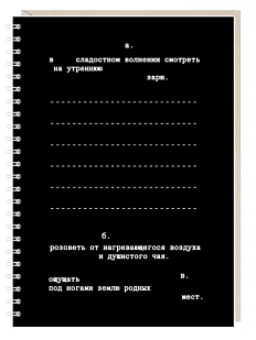 Блокнот на пружине Mitrozhe «В сладостном волнении смотреть на утреннюю зарю», А5, 50 листов, чёрный