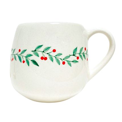 Кружка ручной работы круглая «Остролист», керамика, 250 мл, фото 2.