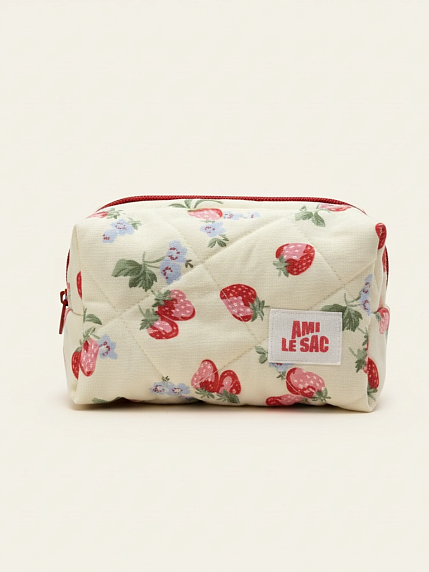 Косметичка ручной работы АМИ (Ami lé sac) «Bebesss», земляника, фото 1.