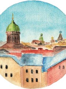 3D Стикер на телефон «Возвращайся. Питер», объёмный, худ. Мария Макарова