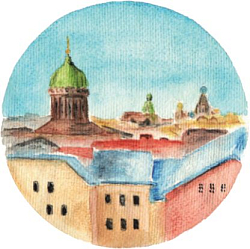 3D Стикер на телефон «Возвращайся. Питер», объёмный, худ. Мария Макарова