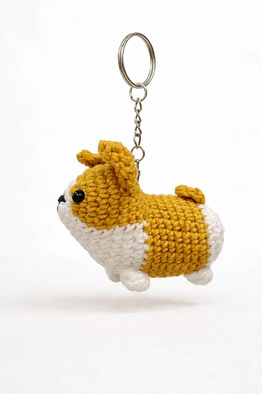 Вязаный брелок Цилинская «Корги», 6,5 см, фото 2.