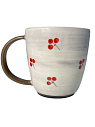 Кружка ручной работы с росписью Лис с клюквой, 450 мл., белая, превью фото 2