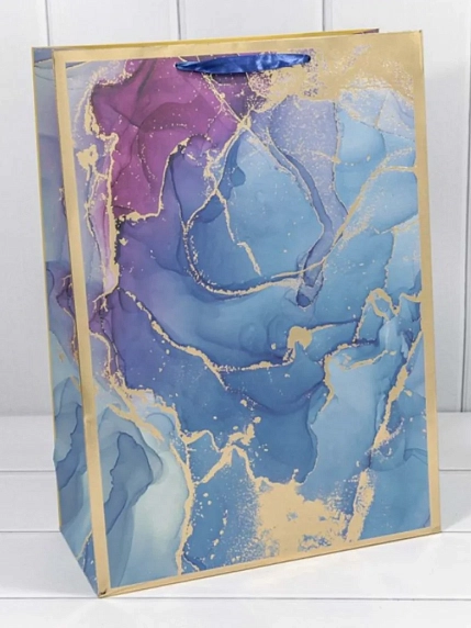 Пакет подарочный «Мрамор», 32х45 см, фото 3.