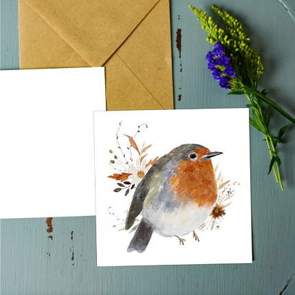 Открытка DARI DARI «Снегирь», квадратная, фото 2.