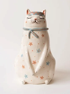Ваза «Кошка в шарфике», керамика