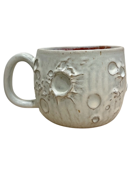 Кружка ручной работы ПинкФокс «Луна», серо-розовая, керамика, 360 мл, фото 1.