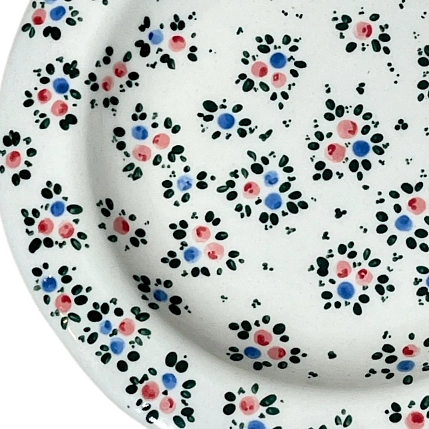 Тарелка ручной работы Slowday Ceramics с красными и синими розочками, керамика, 19 см, фото 2.