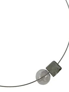 Чокер ручной работы «Серый кубик и шар», бетон