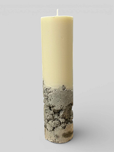Интерьерная свеча на бетонном основании, белая, 19 см