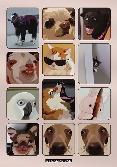 Стикерпак «Animals Meme» №2, фото 1.