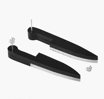 Серьги-гвоздики Monolama «Ножи» малые, оргстекло, фото 2.