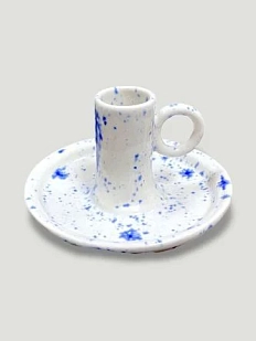 Подсвечник ручной работы Йеллоускуп «Кружка», белый, керамика