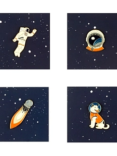 Набор металлических значков Heart of Moscow «Космос №1», 4 шт, серия Космос 1961