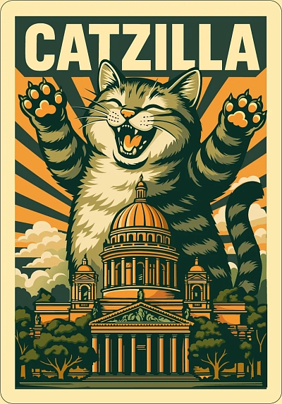 Магнит СОКОЛ (Falcon home) «Catzilla», фото 1.