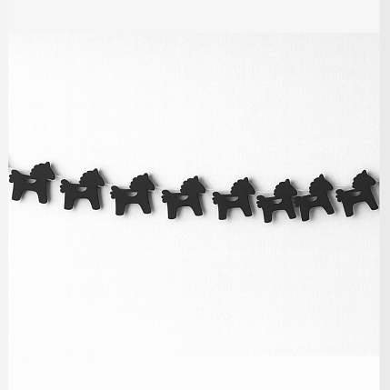 Гирлянда бумажная «Лошадки», черная, фото 1.