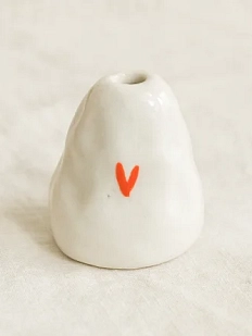 Подсвечник для тонких свечей «Сердечки», красный, керамика