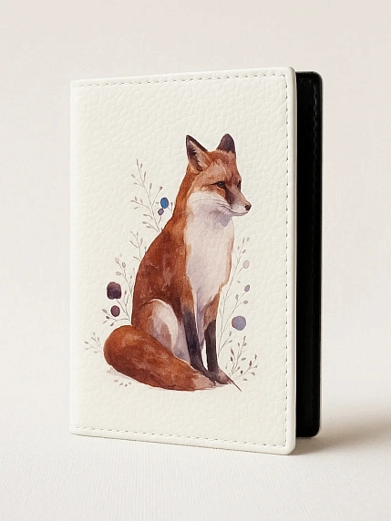 Обложка на паспорт DARI DARI «Лиса», мягкий кожзам, фото 1.