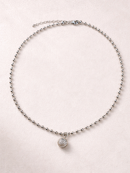 Ожерелье длинное из гематита Migette с шариком, 50 см, фото 2.