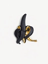 Брошь ручной работы Фарфор Булыгина «Банан», чёрно-золотистая, превью фото 3