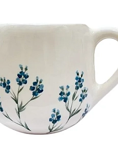 Кружка ручной работы Верба керамика «Незабудки», круглая, керамика, 400 мл