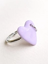 Кольцо ручной работы Радость Рядом Сердечко с кольцом, сиреневое, полимерная глина, незамкнутое, превью фото 1
