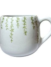 Кружка ручной работы «Веточки», белая, полуфарфор, 350 мл