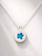 Подвеска керамическая ручной работы «Цветочек», синий