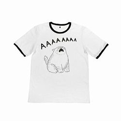 Футболка Barking Store «Кот АААА», 2XL муж., черно-белый