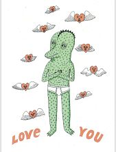 Открытка «Ящер Love you»