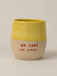 Стакан ручной работы Молис Керамика с надписью «Un cafe ми амор», керамика, 300 мл
