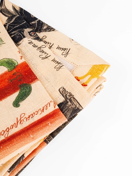 Дорожка на стол «Котики Петербурга. Лето», бежевая, фото 3.