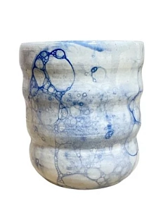 Стакан ручной работы «Пузыри», голубой, керамика